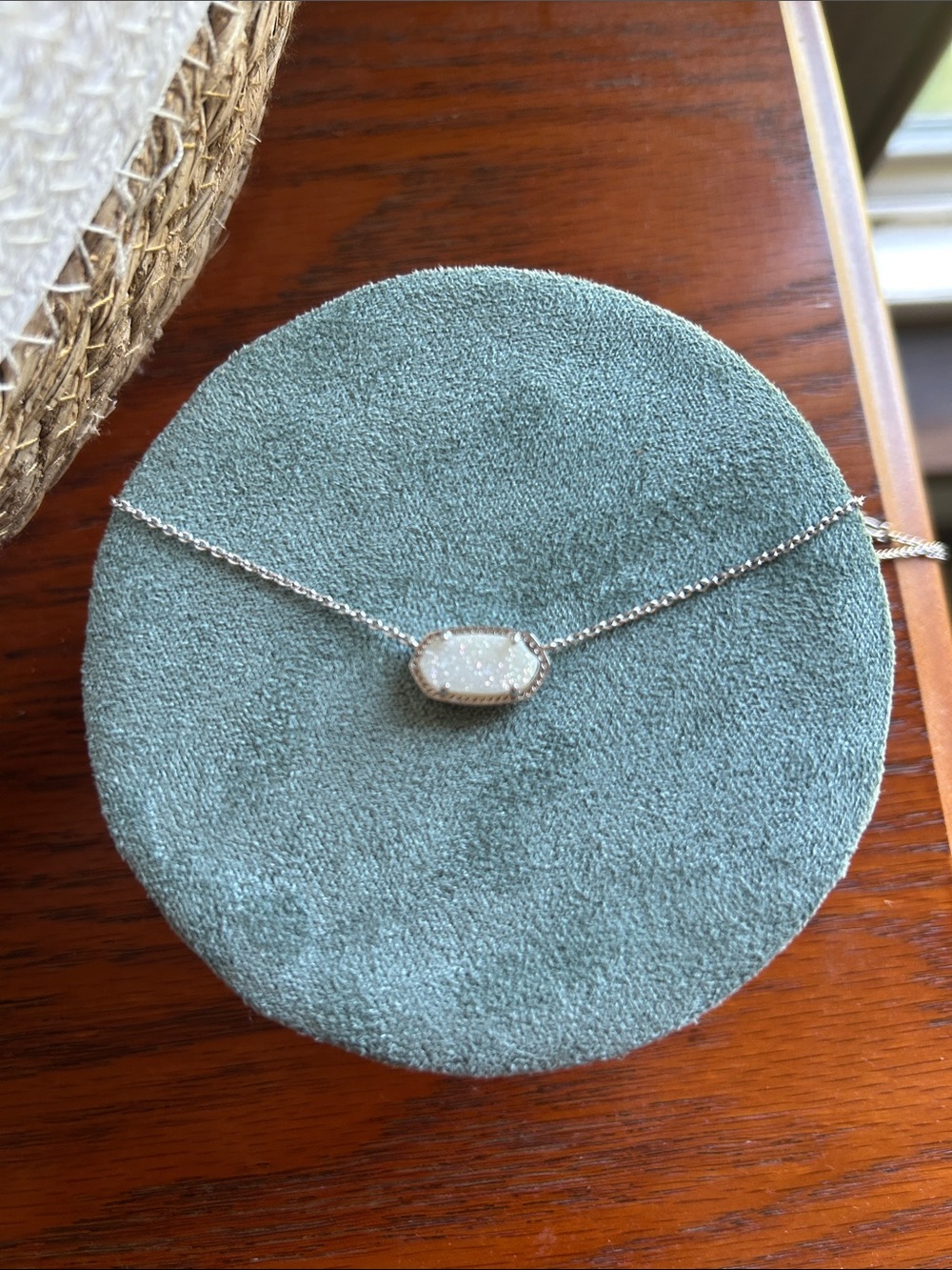 Kendra Scott White Druzy Elisa Necklace in Silver